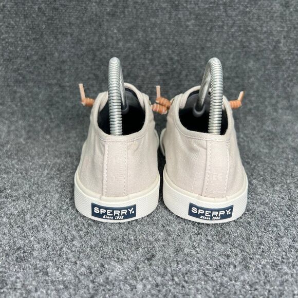Sperry Seacoast Sneakers Womens Size 7.5 Grey Canvas Slip On Summer Casual Shoes - Picture 6 of 12